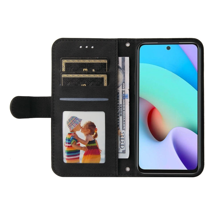 For Xiaomi Redmi 10 Skin Feel Life Tree Metal Button Horizontal Flip Leather Case with Holder & Card Slot & Wallet & Photo Frame & Strap