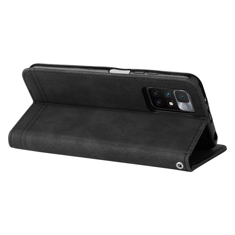 For Xiaomi Redmi 10 Skin Feel Life Tree Metal Button Horizontal Flip Leather Case with Holder & Card Slot & Wallet & Photo Frame & Strap