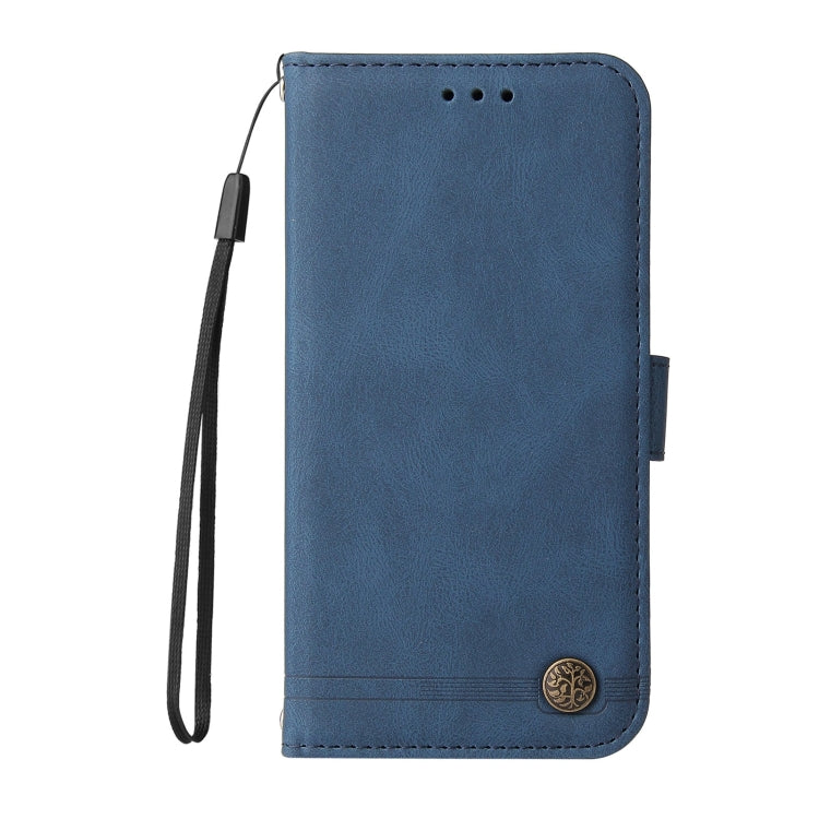 For Xiaomi Redmi 10 Skin Feel Life Tree Metal Button Horizontal Flip Leather Case with Holder & Card Slot & Wallet & Photo Frame & Strap