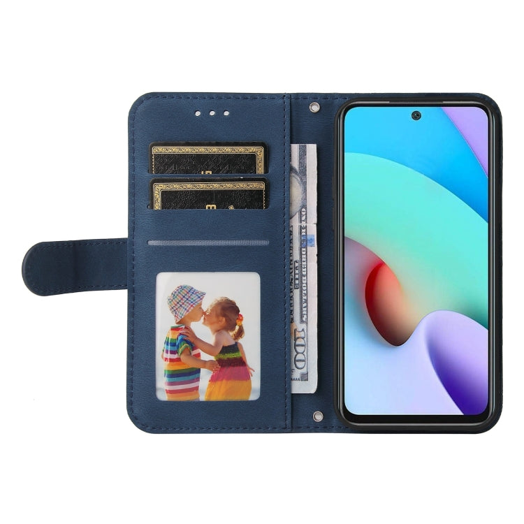 For Xiaomi Redmi 10 Skin Feel Life Tree Metal Button Horizontal Flip Leather Case with Holder & Card Slot & Wallet & Photo Frame & Strap
