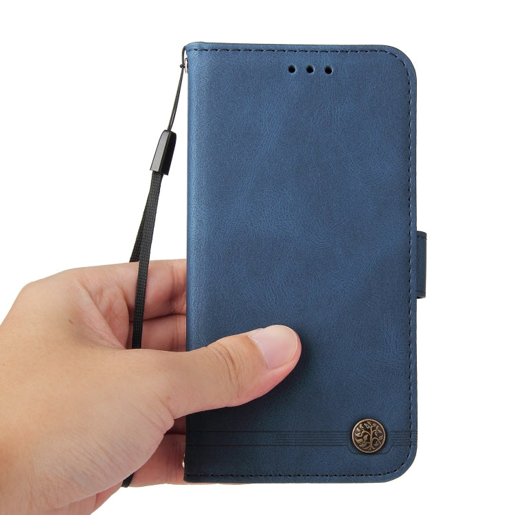 For Xiaomi Redmi 10 Skin Feel Life Tree Metal Button Horizontal Flip Leather Case with Holder & Card Slot & Wallet & Photo Frame & Strap