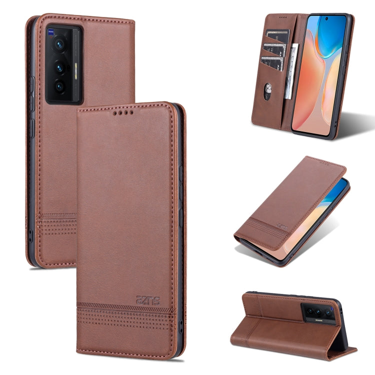 For vivo X70 AZNS Magnetic Calf Texture Horizontal Flip Leather Case with Card Slots & Holder & Wallet