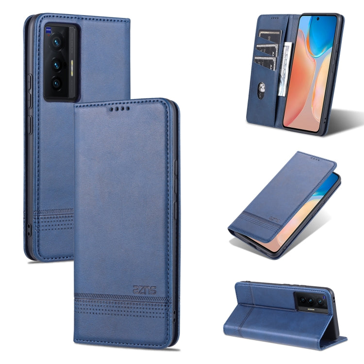 For vivo X70 AZNS Magnetic Calf Texture Horizontal Flip Leather Case with Card Slots & Holder & Wallet
