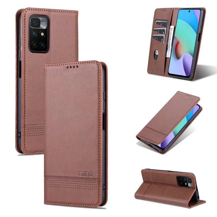 For Xiaomi Redmi 10 AZNS Magnetic Calf Texture Horizontal Flip Leather Case with Card Slots & Holder & Wallet