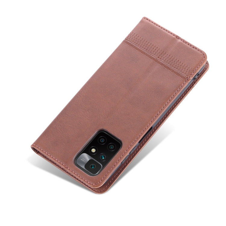 For Xiaomi Redmi 10 AZNS Magnetic Calf Texture Horizontal Flip Leather Case with Card Slots & Holder & Wallet