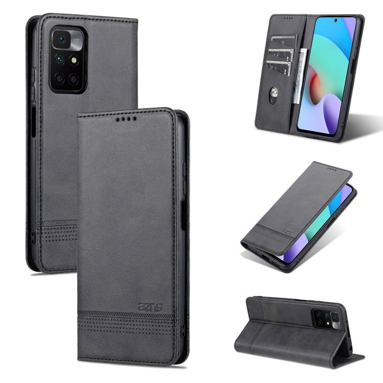 For Xiaomi Redmi 10 AZNS Magnetic Calf Texture Horizontal Flip Leather Case with Card Slots & Holder & Wallet