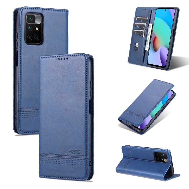 For Xiaomi Redmi 10 AZNS Magnetic Calf Texture Horizontal Flip Leather Case with Card Slots & Holder & Wallet