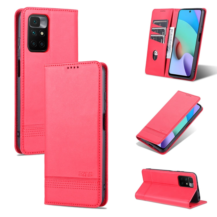 For Xiaomi Redmi 10 AZNS Magnetic Calf Texture Horizontal Flip Leather Case with Card Slots & Holder & Wallet
