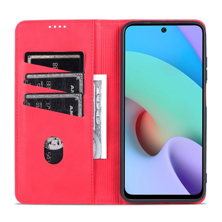 For Xiaomi Redmi 10 AZNS Magnetic Calf Texture Horizontal Flip Leather Case with Card Slots & Holder & Wallet