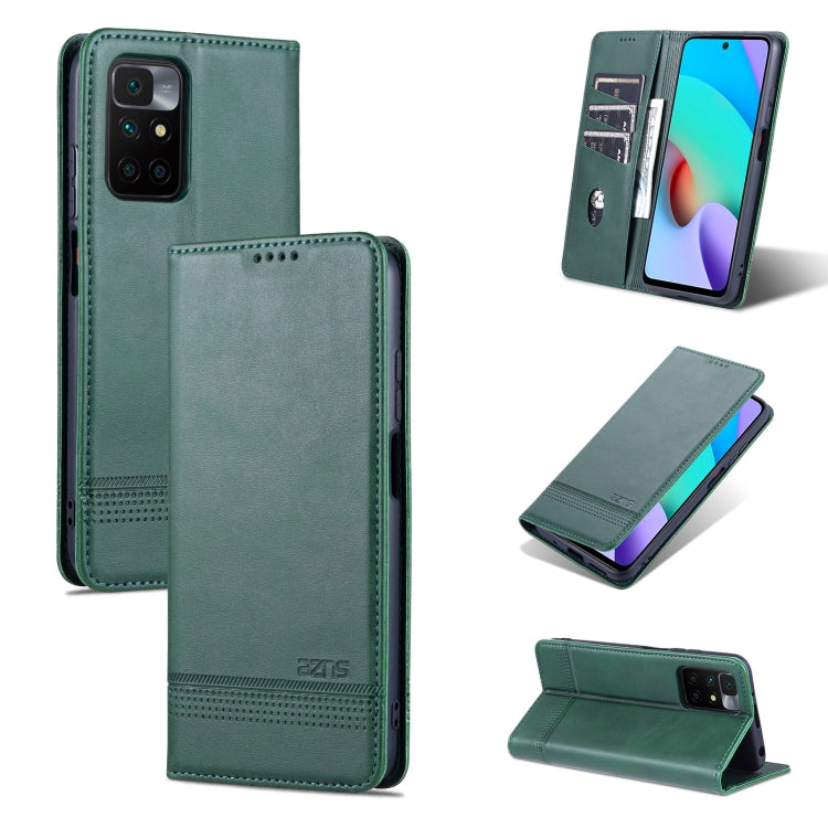 For Xiaomi Redmi 10 AZNS Magnetic Calf Texture Horizontal Flip Leather Case with Card Slots & Holder & Wallet