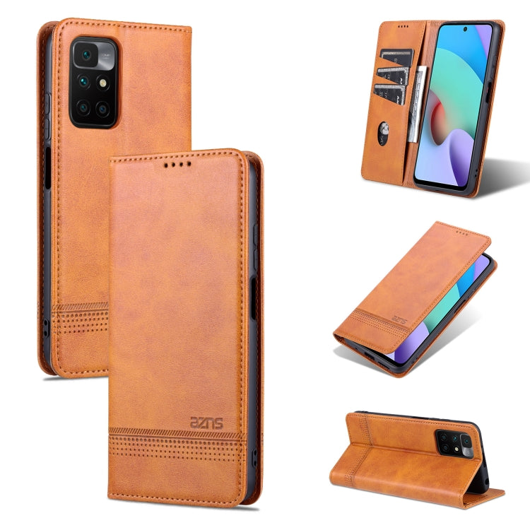 For Xiaomi Redmi 10 AZNS Magnetic Calf Texture Horizontal Flip Leather Case with Card Slots & Holder & Wallet