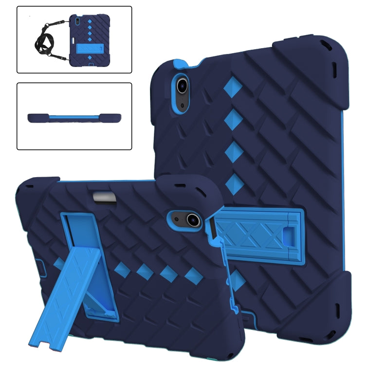 For iPad mini 6 Shockproof Rhombus Robot PC + Silicone Protective Tablet Case with Holder & Shoulder Strap