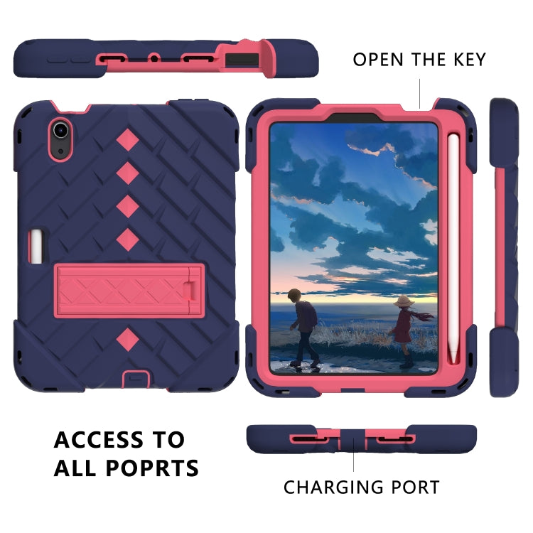 For iPad mini 6 Shockproof Rhombus Robot PC + Silicone Protective Tablet Case with Holder & Shoulder Strap