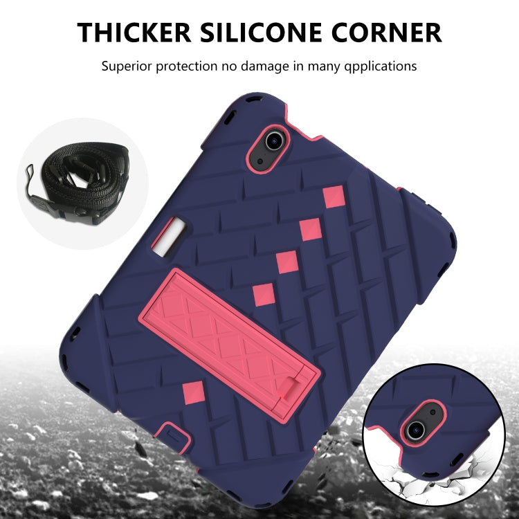 For iPad mini 6 Shockproof Rhombus Robot PC + Silicone Protective Tablet Case with Holder & Shoulder Strap
