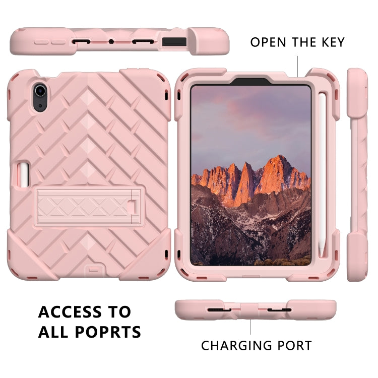 For iPad mini 6 Shockproof Rhombus Robot PC + Silicone Protective Tablet Case with Holder & Shoulder Strap