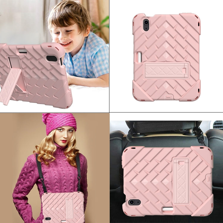 For iPad mini 6 Shockproof Rhombus Robot PC + Silicone Protective Tablet Case with Holder & Shoulder Strap
