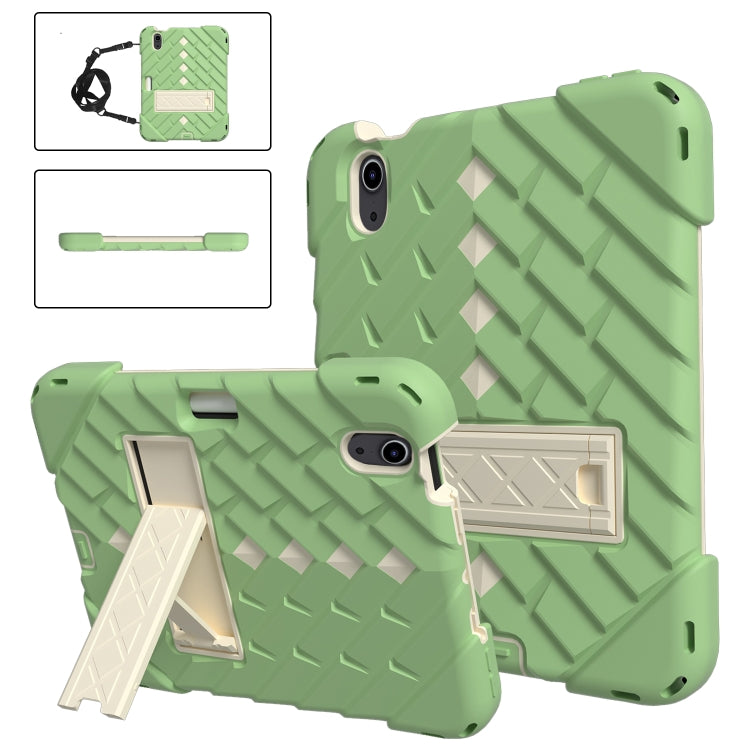 For iPad mini 6 Shockproof Rhombus Robot PC + Silicone Protective Tablet Case with Holder & Shoulder Strap