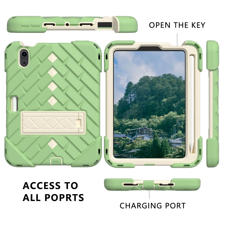 For iPad mini 6 Shockproof Rhombus Robot PC + Silicone Protective Tablet Case with Holder & Shoulder Strap