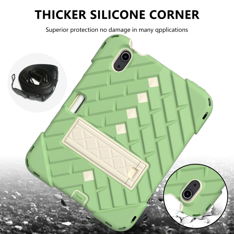 For iPad mini 6 Shockproof Rhombus Robot PC + Silicone Protective Tablet Case with Holder & Shoulder Strap