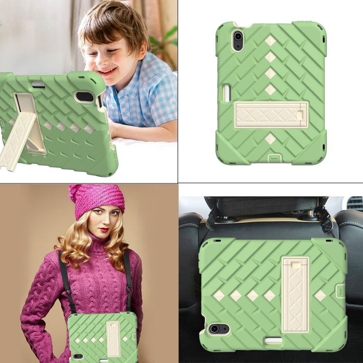 For iPad mini 6 Shockproof Rhombus Robot PC + Silicone Protective Tablet Case with Holder & Shoulder Strap