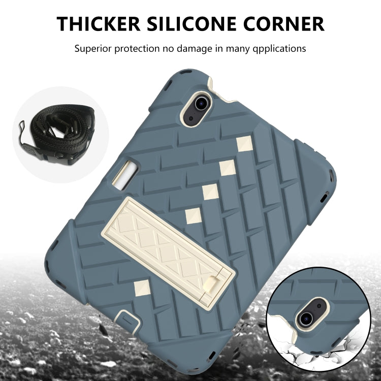 For iPad mini 6 Shockproof Rhombus Robot PC + Silicone Protective Tablet Case with Holder & Shoulder Strap