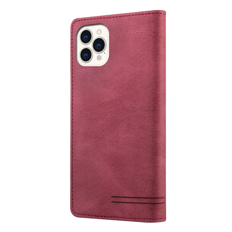 For iPhone 13 Pro Max Skin Feel Anti-theft Brush Horizontal Flip Leather Case with Holder & Card Slots & Wallet