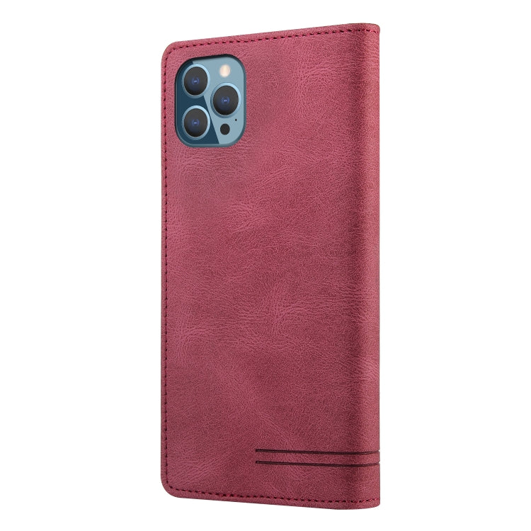 For iPhone 13 Pro Skin Feel Anti-theft Brush Horizontal Flip Leather Case with Holder & Card Slots & Wallet