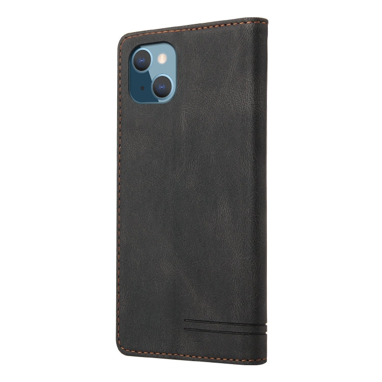 For iPhone 13 mini Skin Feel Anti-theft Brush Horizontal Flip Leather Case with Holder & Card Slots & Wallet