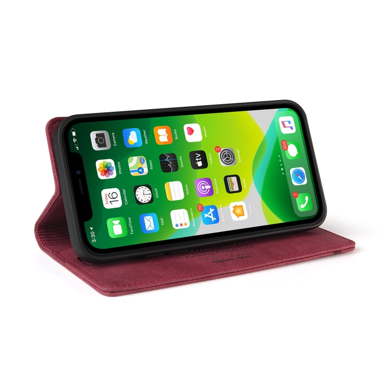 For iPhone 13 mini Skin Feel Anti-theft Brush Horizontal Flip Leather Case with Holder & Card Slots & Wallet