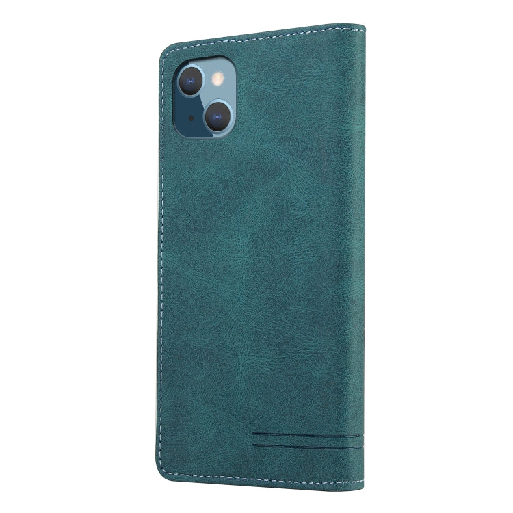 For iPhone 13 mini Skin Feel Anti-theft Brush Horizontal Flip Leather Case with Holder & Card Slots & Wallet