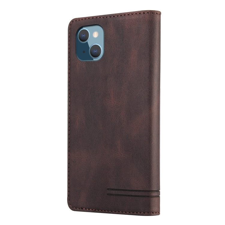 For iPhone 13 mini Skin Feel Anti-theft Brush Horizontal Flip Leather Case with Holder & Card Slots & Wallet