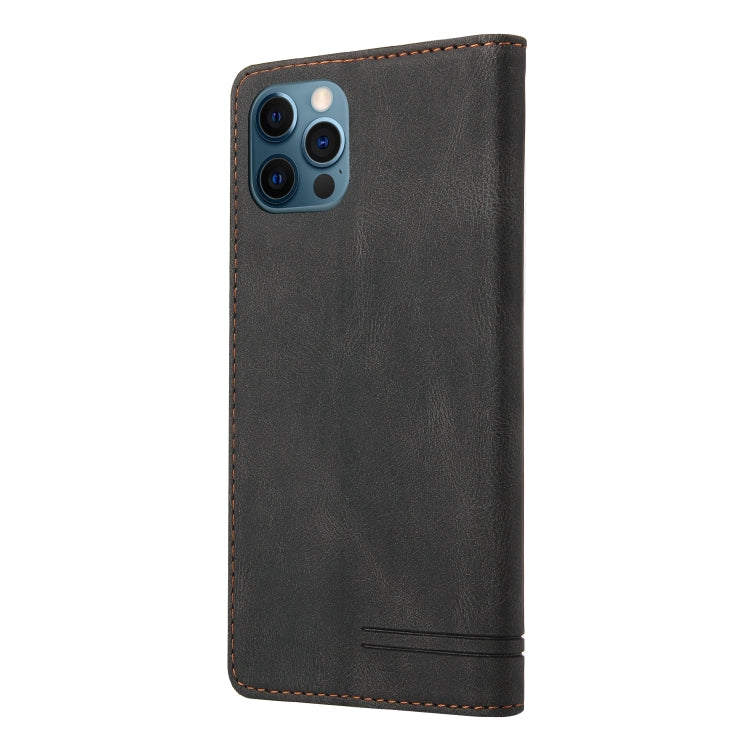 For iPhone 12 Pro Max Skin Feel Anti-theft Brush Horizontal Flip Leather Case with Holder & Card Slots & Wallet