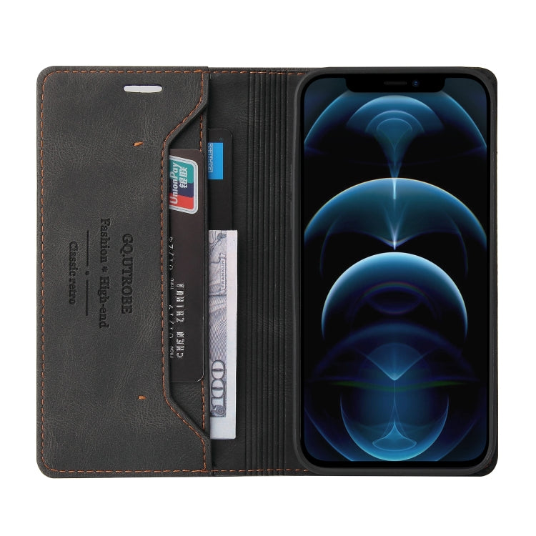 For iPhone 12 Pro Max Skin Feel Anti-theft Brush Horizontal Flip Leather Case with Holder & Card Slots & Wallet