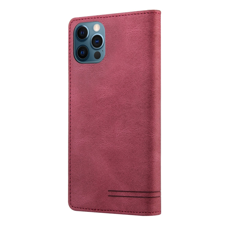 For iPhone 12 Pro Max Skin Feel Anti-theft Brush Horizontal Flip Leather Case with Holder & Card Slots & Wallet