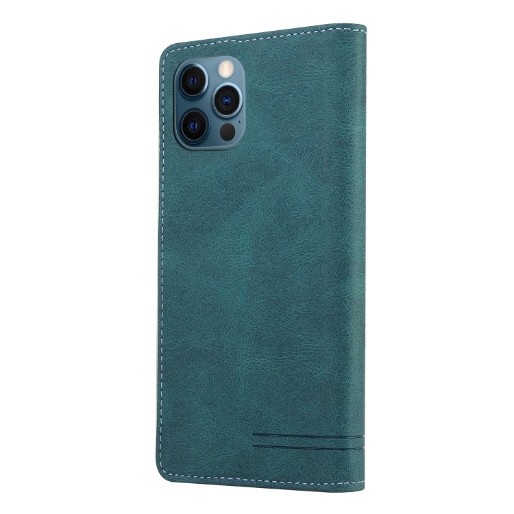 For iPhone 12 Pro Max Skin Feel Anti-theft Brush Horizontal Flip Leather Case with Holder & Card Slots & Wallet