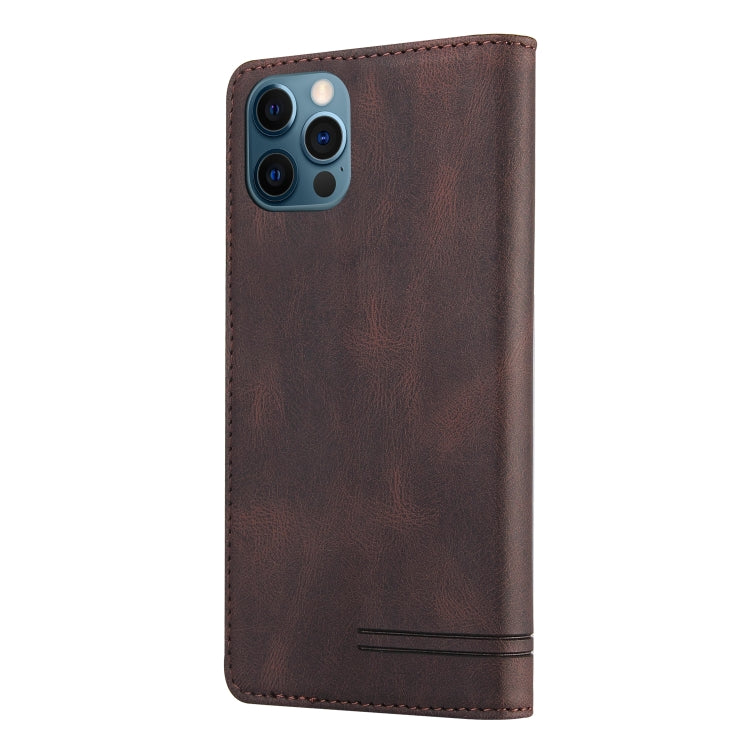 For iPhone 12 Pro Max Skin Feel Anti-theft Brush Horizontal Flip Leather Case with Holder & Card Slots & Wallet