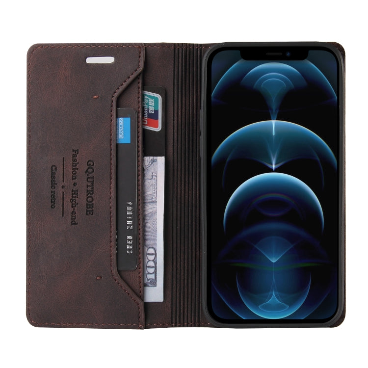 For iPhone 12 Pro Max Skin Feel Anti-theft Brush Horizontal Flip Leather Case with Holder & Card Slots & Wallet