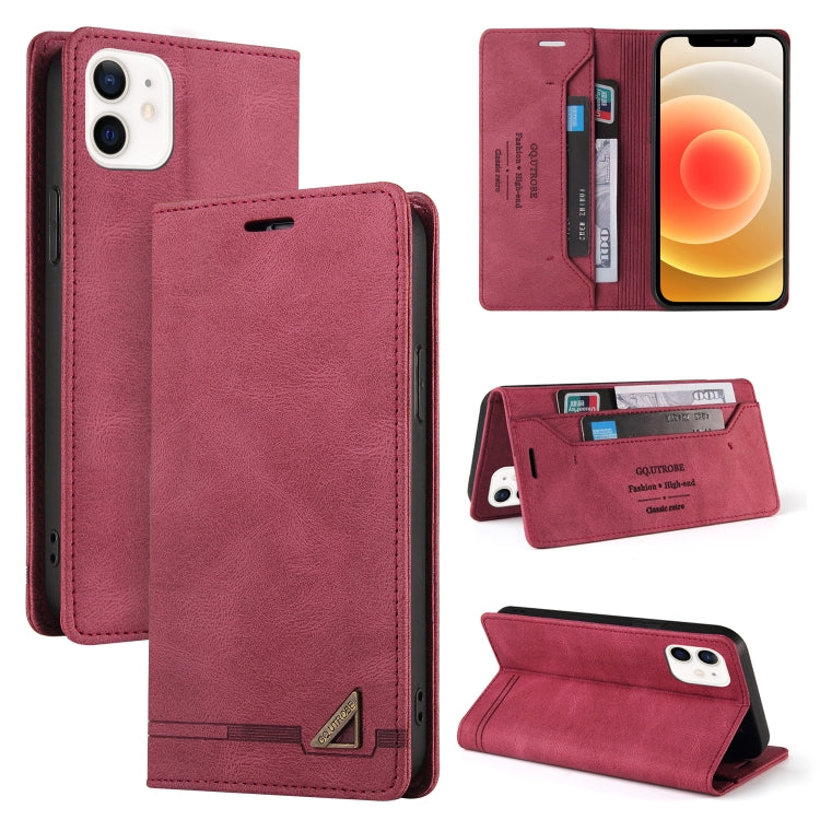 For iPhone 12 / 12 Pro Skin Feel Anti-theft Brush Horizontal Flip Leather Case with Holder & Card Slots & Wallet