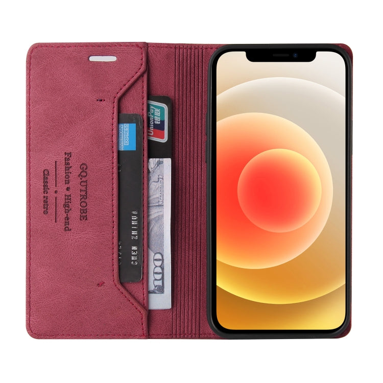 For iPhone 12 / 12 Pro Skin Feel Anti-theft Brush Horizontal Flip Leather Case with Holder & Card Slots & Wallet
