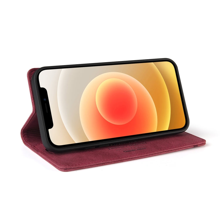 For iPhone 12 / 12 Pro Skin Feel Anti-theft Brush Horizontal Flip Leather Case with Holder & Card Slots & Wallet