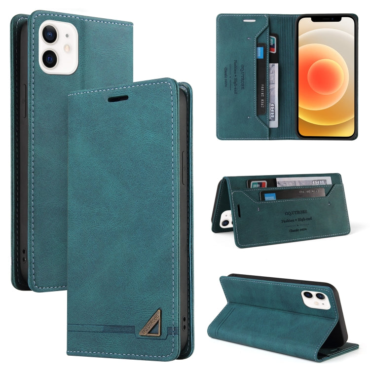 For iPhone 12 / 12 Pro Skin Feel Anti-theft Brush Horizontal Flip Leather Case with Holder & Card Slots & Wallet