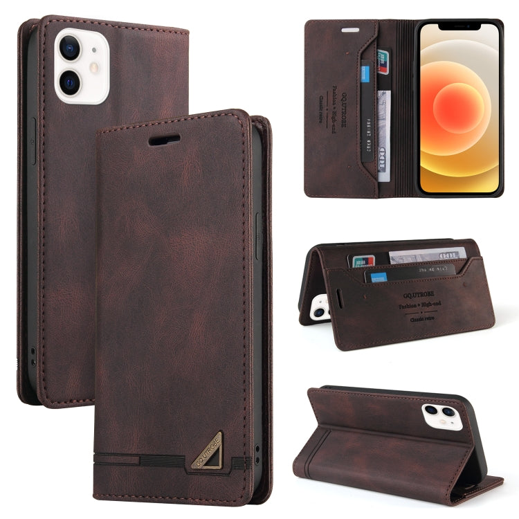 For iPhone 12 / 12 Pro Skin Feel Anti-theft Brush Horizontal Flip Leather Case with Holder & Card Slots & Wallet