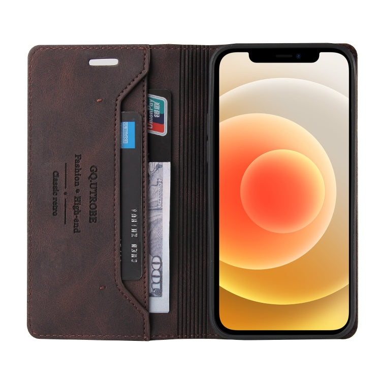For iPhone 12 / 12 Pro Skin Feel Anti-theft Brush Horizontal Flip Leather Case with Holder & Card Slots & Wallet