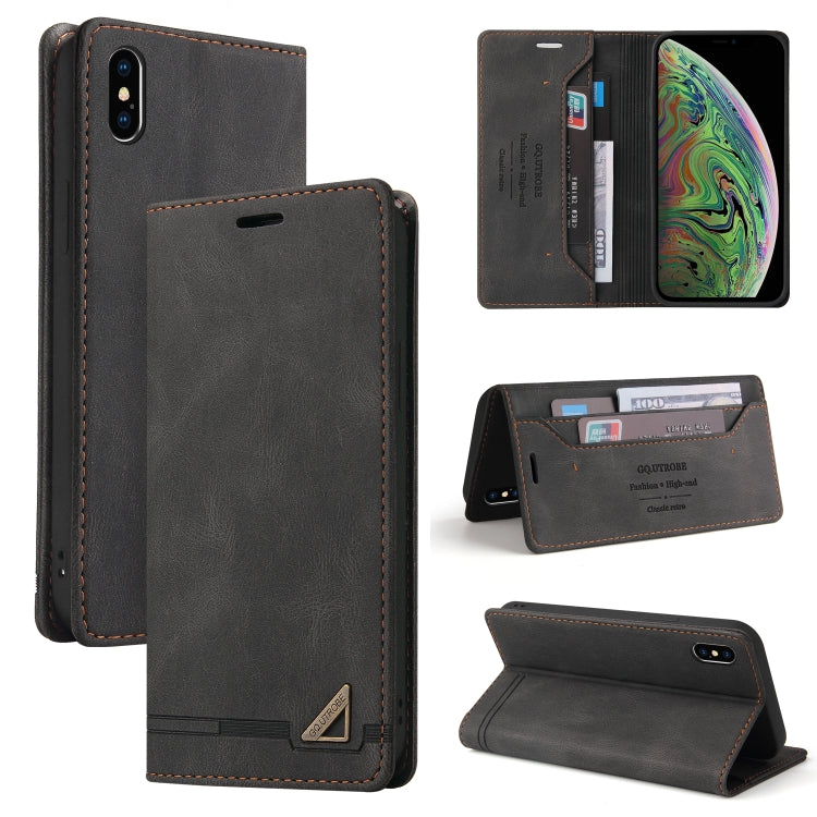 For iPhone XS Max Skin Feel Anti-theft Brush Horizontal Flip Leather Case with Holder & Card Slots & Wallet
