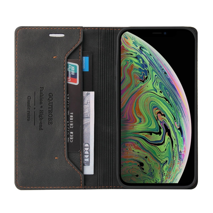 For iPhone XS Max Skin Feel Anti-theft Brush Horizontal Flip Leather Case with Holder & Card Slots & Wallet