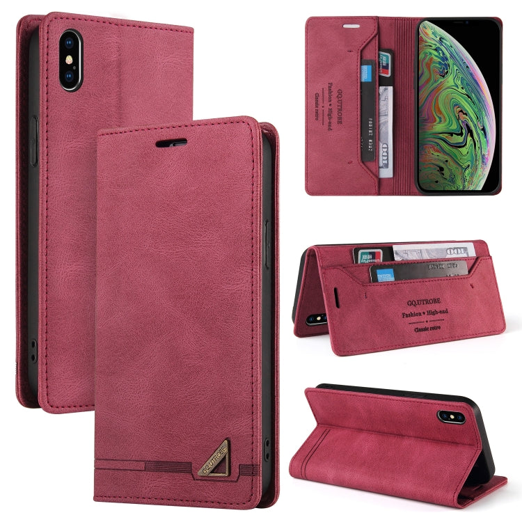 For iPhone XS Max Skin Feel Anti-theft Brush Horizontal Flip Leather Case with Holder & Card Slots & Wallet