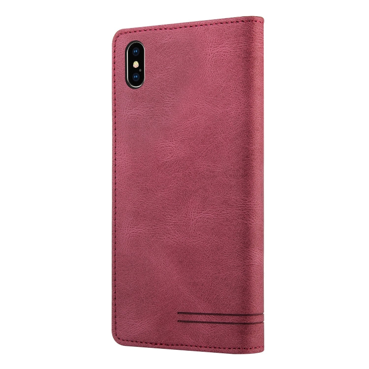 For iPhone XS Max Skin Feel Anti-theft Brush Horizontal Flip Leather Case with Holder & Card Slots & Wallet