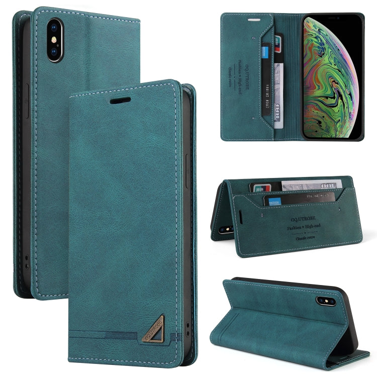 For iPhone XS Max Skin Feel Anti-theft Brush Horizontal Flip Leather Case with Holder & Card Slots & Wallet