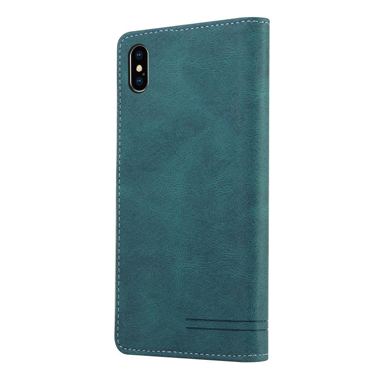 For iPhone XS Max Skin Feel Anti-theft Brush Horizontal Flip Leather Case with Holder & Card Slots & Wallet