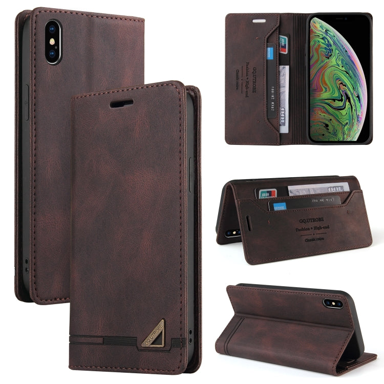For iPhone XS Max Skin Feel Anti-theft Brush Horizontal Flip Leather Case with Holder & Card Slots & Wallet